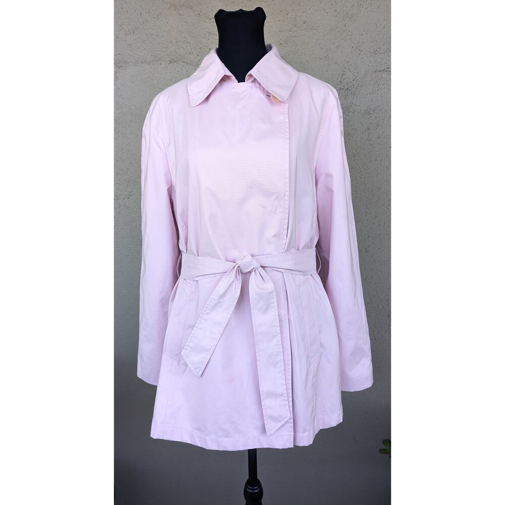 💜London Fog Pink Trench Coat – Floral Lining & Belted | Women’s M Petite